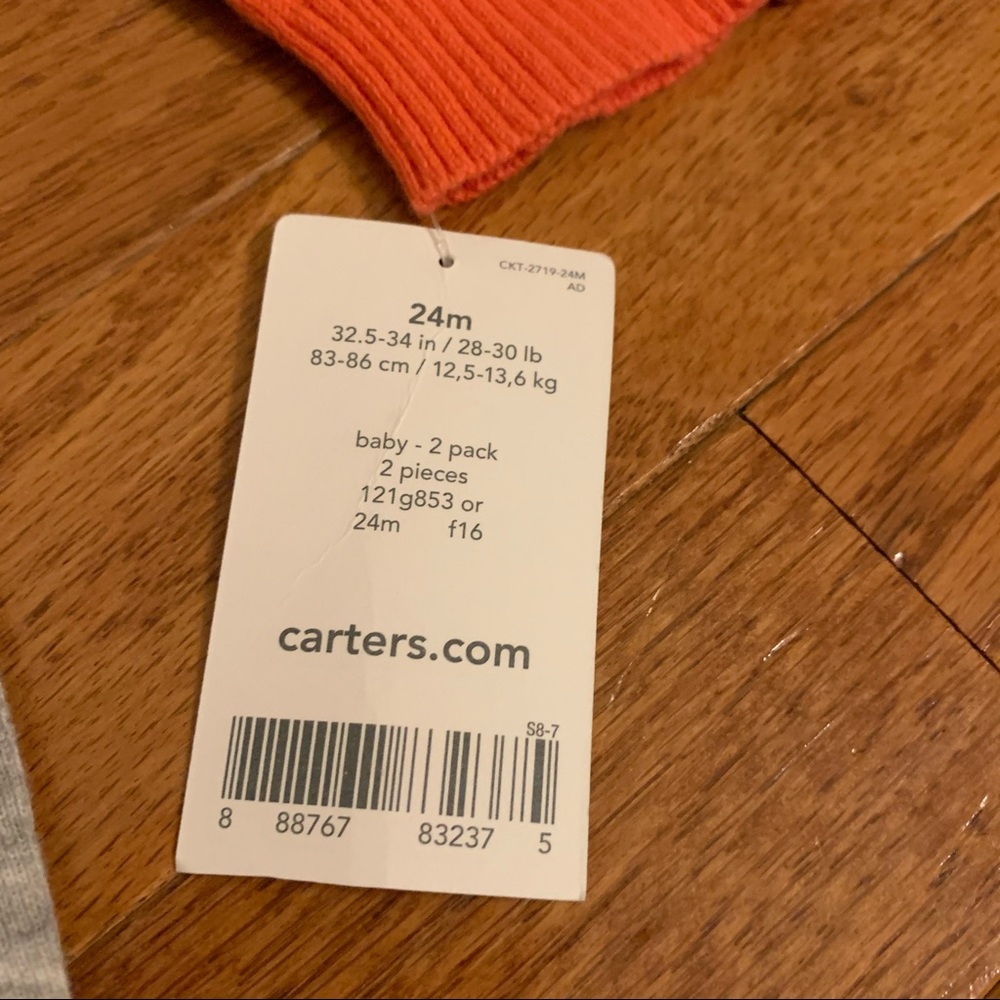 Carter’s Blue and Orange Sweater and Gray Pant set - Picture 3 of 4